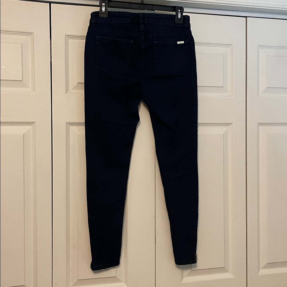 Jennifer Lopez Navy  Skinny Ankle Pants with Gold Zippers - Picture 6 of 7